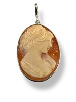 Pendant Mandile 1922 Woman Cammei  in Silver Conchiglia 2MCICM112